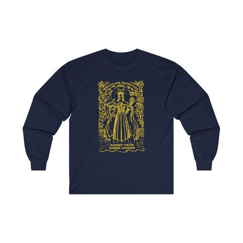 Blessed Virgin Rubber Goddess | Yellow print | Long Sleeve Tee