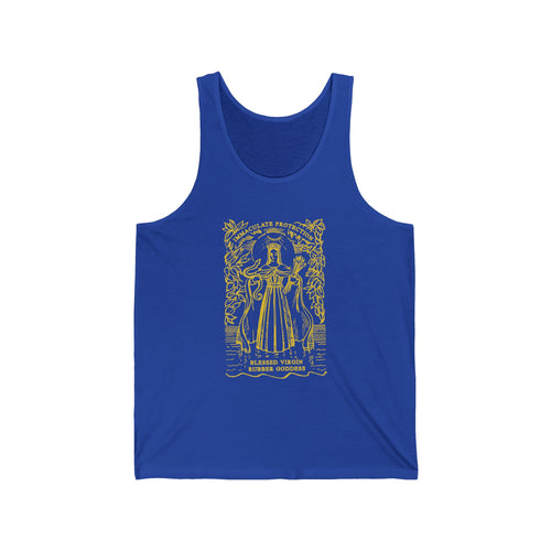 Blessed Virgin Rubber Goddess | Yellow print | Unisex Tank